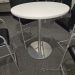 White Round Office Meeting Bistro Table w/ Grey Center Post Base
